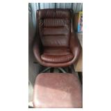 https://www.ebay.com/itm/115049934294	VL8003 MidCentury Modern Brown Leather Swivel Armchair With Ot