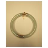 https://www.ebay.com/itm/115068650075	LAN5072 VINTAGE LIGHT GREEN JADE HINGED BANGLE BRACELET WITH Y