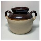 https://www.ebay.com/itm/124977506967	NC487 BROWN AND WHITE ROSEVILLE POTTERY DOUBLE HANDLE JUG 	 BI