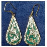 https://www.ebay.com/itm/115128372242	"LAN3451 VINTAGE MEXICAN STERLING SILVER & INLAYED TURQUOISE E