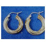 https://www.ebay.com/itm/125036837354	LAN3463 VINTAGE TWO TONE GOLD & SILVER STERLING SILVER EARRING
