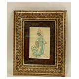 https://www.ebay.com/itm/115150903085	TU1031 VINTAGE PAINTED BONE ART IN HANDLAID MOSAIC FRAME 		BIN
