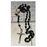 https://www.ebay.com/itm/125103757584	LAN5712 Rosary Sterling Cross Genuine Cocoa Italy 59 Black Bea