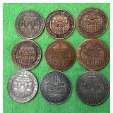 https://www.ebay.com/itm/115286473298	GARDEN DISTRICT CARNIVAL CLUB LOT OF 9 BRONZE DOUBLOONS LAN351