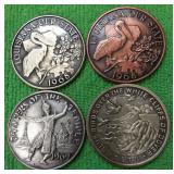 https://www.ebay.com/itm/115286477056	LAKESIDE CARNIVAL CLUB  LOT OF 4 BRONZE UNICORN MARDI-GRAS DOU