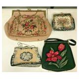 https://www.ebay.com/itm/115331862626	OL7008 Lot of 4 Ornate Cross Stitched Handbags LOCAL PICKUP		A