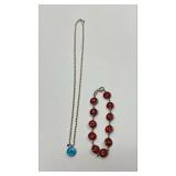 https://www.ebay.com/itm/115387214625	LB1069 STERLING SILVER AND GLASS EVIL EYE BRACELET AND NECKLAC