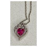 https://www.ebay.com/itm/125335743758	NC608 STERLING SILVER NECKLACE WITH REAL GEM HEART PENDANT		Au