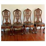 https://www.ebay.com/itm/125343540150	JK1002 VINTAGE LEATHER AND WOOD CLAWFOOT ORNATE DINING ROOM CH