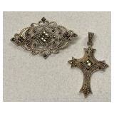 https://www.ebay.com/itm/115405701657	LB1065 STERLING SILVER JEWELRY CROSS PENDANT AND BROOCH 		BIN	