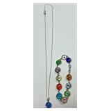 https://www.ebay.com/itm/115405701649	LB1069 STERLING SILVER AND GLASS EVIL EYE BRACELET AND NECKLAC