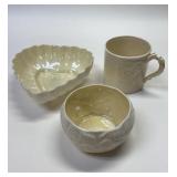 https://www.ebay.com/itm/125384193624	PO1015 BELLEEK LOT OF VINTAGE POTTERY CUP AND 2 BOWLS