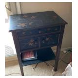 https://www.ebay.com/itm/126133945207 CV1029 BLACK TABLE WITH STORAGE AND FLORAL DESIGN