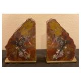 https://www.ebay.com/itm/115942043265 CV1040 PAIR OF AGATE STONE BOOK ENDS SET IN BRASS BY GIBSONS O