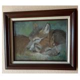 https://www.ebay.com/itm/126136697978 CV1054 MATTED FRAMED PAINTING OF SLEEPING DOGS BY MARGI CARASC