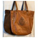 https://www.ebay.com/itm/126144278034 CV1069 PAIR OF BROWN RALPH LAUREN TOTE BAG PURSES, LEATHER/SUE