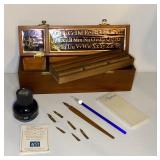 https://www.ebay.com/itm/126144270918 CV1081 THE TRAVELERS WRITING CHEST, 12 PC CALIGRAPHY DIP PEN K
