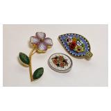 https://www.ebay.com/itm/126144302941 CV1089 ITALIAN MOSAIC PIN, LOT OF 3