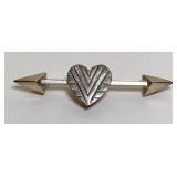 https://www.ebay.com/itm/126144809652 CV1092 MIGNON FAGET STERLING SILVER HEART AND ARROW BAR PIN