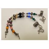 https://www.ebay.com/itm/126144817680 CV1095 PAIR OF STERLING SILVER CHARM BRACELETS WITH TOGGLE CLA