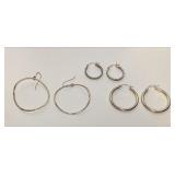 https://www.ebay.com/itm/126144190763 CV1103 STERLING SILVER ROUND EARRINGS, OT OF 3 PAIRS