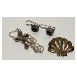 https://www.ebay.com/itm/126144182807 CV1110 STERLING SILVER LOT, NECKLACE WITH EARRINGS AND SHELL P
