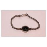 https://www.ebay.com/itm/126144181822 CV1112 STERLING SILVER BRACELET WITH BLACK STONE