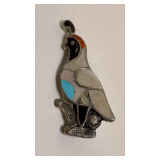 https://www.ebay.com/itm/126144179774 CV1114 VINTAGE STERLING SILVER QUAIL PIN PENDANT WITH STONE IN