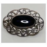 https://www.ebay.com/itm/126144176663 CV1118 STERLING SILVER BROOCH WITH BLACK STONE