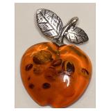 https://www.ebay.com/itm/126144175668 CV1120 APPLE PIN WITH STERLING SILVER LEAF AND STEM