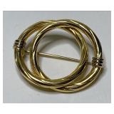 https://www.ebay.com/itm/126144170129 CV1126 18 K GOLD DOUBLE HOOP PIN BROOCH