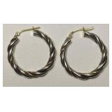 https://www.ebay.com/itm/115946709728 CV1131 14 K GOLD TWISTED HOOP EARRINGS