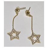 https://www.ebay.com/itm/115947709732 CV1100 STERLING SILVER STAR DANGLE EARRINGS