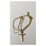 https://www.ebay.com/itm/115947728593 CV1133  14K GOLD CHAIN NECKLACE WITH SMALL CRUCIFIX CROSS