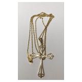 https://www.ebay.com/itm/115947727255 CV1134 14K GOLD CHIAN WITH ORNATE CROSS