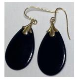 https://www.ebay.com/itm/126145624039 CV1140 585 GOLD FISHHOOK BLACK DANGLE EARRINGS