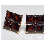 https://www.ebay.com/itm/115947716213 CV1142 14 K GOLD SQUARE STUD GEM EARRINGS
