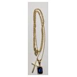 https://www.ebay.com/itm/115947714455 CV1143 14K GOLD CHAIN WITH SMALL CROSS PENDANT AND GEM GEM PEN