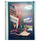 BACCHUS 2003 LITHOGRAPH SIGNED BY ARTIST MICHAEL HUNT AND DREW CAREY KREWE FAVOR