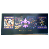 ERI7031 ALL HAIL LSU 2012 MICHEAL HUNT EMBOSSED LITHAGRAPH FLEUR-DE-LIS