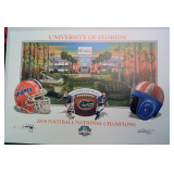 ERI7035 UNIVERSITY OF FLORIDA NATIONAL CHAMPIONS Signed Lithograph 2008