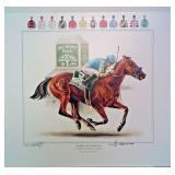 ERI7046 AMERICAN PHAROAH BELLMONT PARK CHAMPION LITHOGRAPH SIGNED