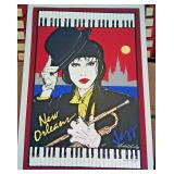 ERI7050 NEW ORLEANS JAZZ ARTIST PRINT LITHOGRAPH SIGNED BY ARTIST MICHEAL HUNT