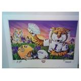 ERI7067 LSU TIGERS CHAMPIONSHIP LITHOGRAPH 2007 SIGNED BY ARTIST AND HEAD COACH 1