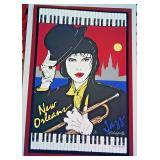 NEW ORLEANS JAZZ LITHOGRAPH ARTIST SIGNED MICHEAL HUNT