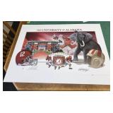 ERI7070 UNIVERSITY OF ALABAMA CRIMSON TIDE FOOTBALL NICK SABAN LITHOGRAPH SIGNED