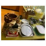 Vintage Tupperware, new and vintage platters, molded class