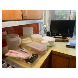 Vintage Tupperware, new and vintage platters, molded class