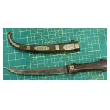 Antique Jambiya Fighting Knife with Silver Inlay Scabbard AAA1966 $150