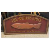 LG5216 The Anglers Arms Rooms Available with Bathrooms  Wooden Tavern Pub Bar Sign $124.99